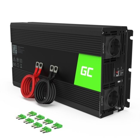 GREEN CELL PRZETWORNICA INV25 12V-230V 1500W/3000W MODYFIKOWANA SINUSOIDA