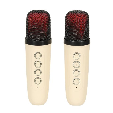 Głośnik do karaoke USB Bluetooth kremowy