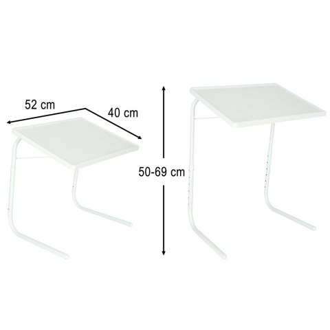 Stolik boczny pod laptopa składany 52x40 cm biały