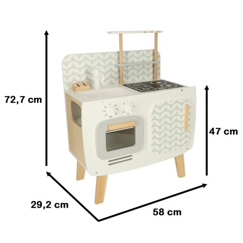 Kuchnia dla dzieci drewniana MDF LULILO RETRO akcesoria 73cm