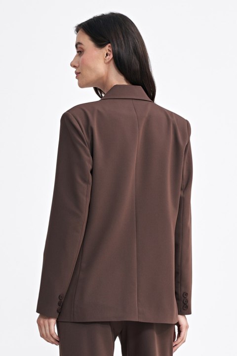 Marynarka oversize dwurzędowa Z69 Brown - Nife