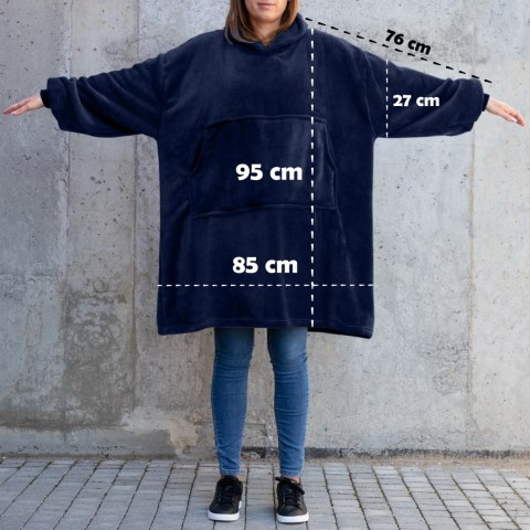 Bluzair Bluza Koc Hoodie Oversize Polska Granatowy