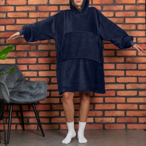 Bluzair Bluza Koc Hoodie Oversize Polska Granatowy