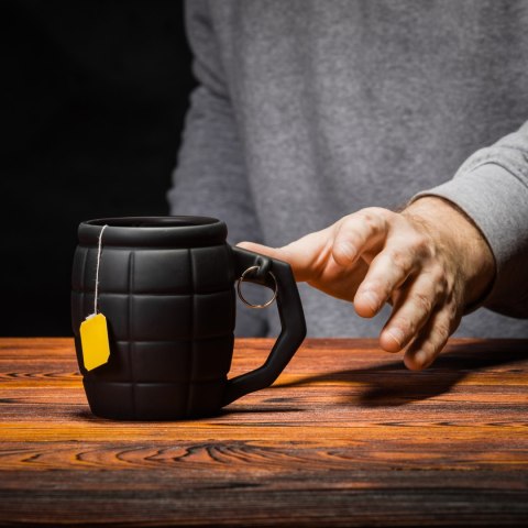 Kubek Granat Czarny prezent Dzień Ojca Dziadka