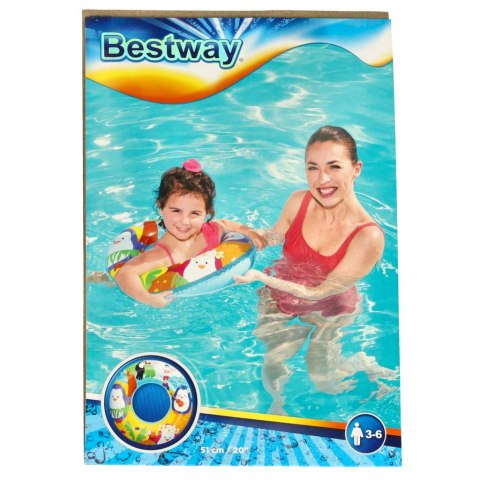 Kółko do pływania dmuchane BESTWAY 36113 pingwiny 51cm