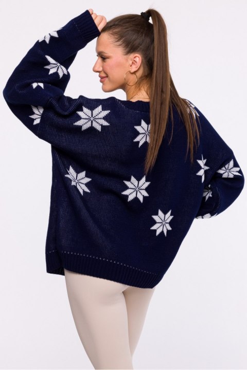 Sweter Damski Model MXS10 Navy - Moe