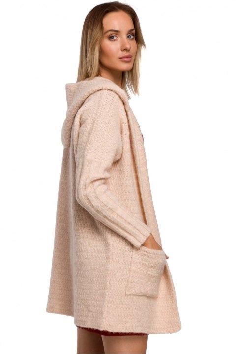 Sweter Kardigan Model MOE556 Beige - Moe