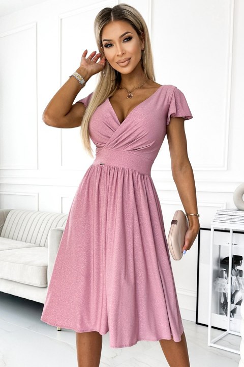 Sukienka Model Matilde 425-2 Powder Pink/Brokat - Numoco