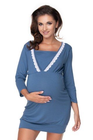 Koszulka nocna Koszula Nocna Ciążowa Model 0155 Blue - PeeKaBoo