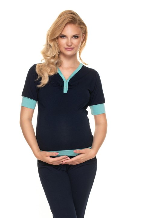 Piżama Ciążowa Model 0184 Navy - PeeKaBoo