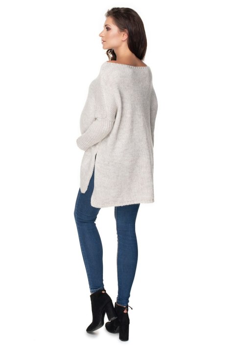 Sweter Ciążowy Model 30075 Light Grey - PeeKaBoo