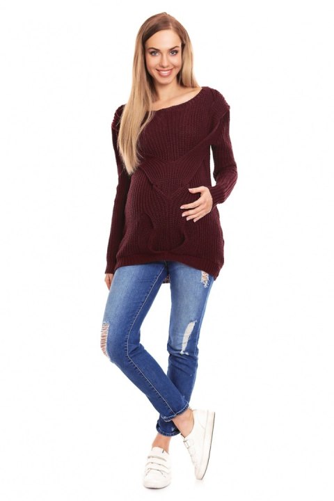 Sweter Ciążowy Model 40029 Bordo - PeeKaBoo