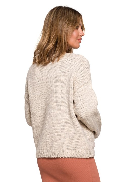 Sweter Kardigan Model BK074 Beige - BE Knit