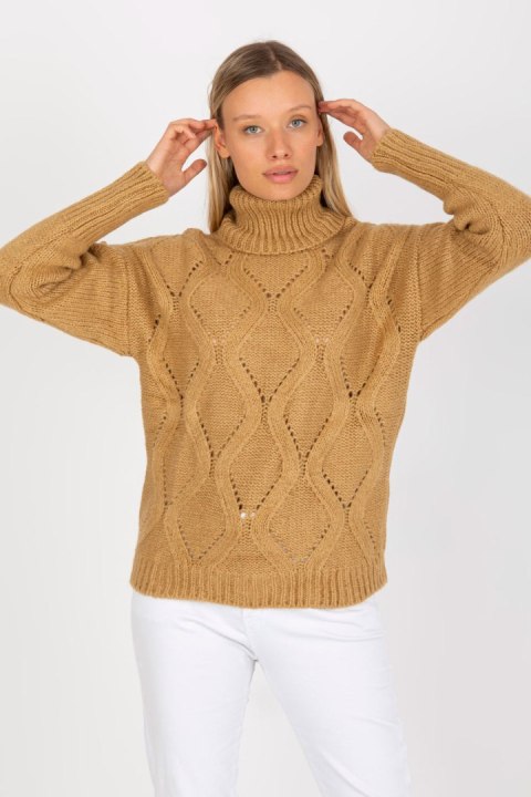 Sweter Damski Model LC-SW-3019.05P Camel - Rue Paris