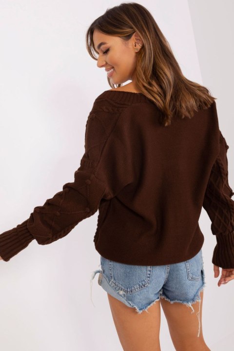 Sweter Damski Model BA-SW-8005.00P Dark Brown - Badu