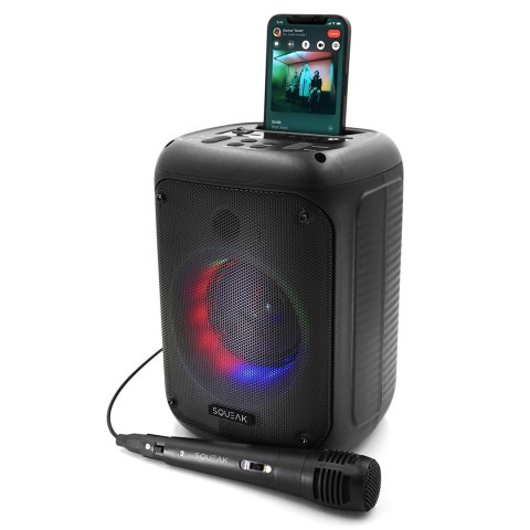 SQUEAK GŁOŚNIK KARAOKE BEATFLOW BLUETOOTH 5.0 + EDR, RADIO FM, MICROSD, AUX, USB SQ1005