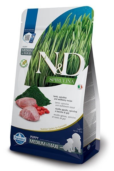 FARMINA N&D Spirulina Lamb Puppy Medium&Maxi - sucha karma dla psa - 2 kg