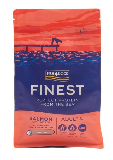 Fish4Dogs Finest z łososiem Adult (S) 1,5kg