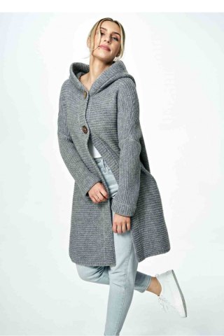 Sweter Kardigan Model M884 Light Grey - Figl