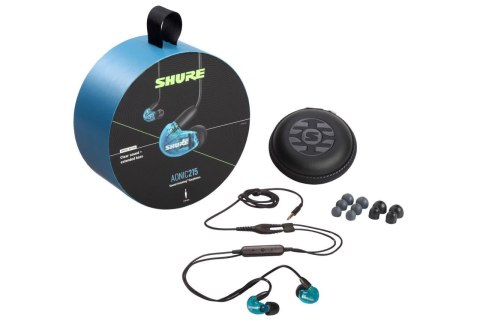 Shure SE215DYBL+UNI-EFS - Słuchawki douszne AONIC215 z pojedynczym przetwornikiem i kablem 3.5mm (niebieskie)