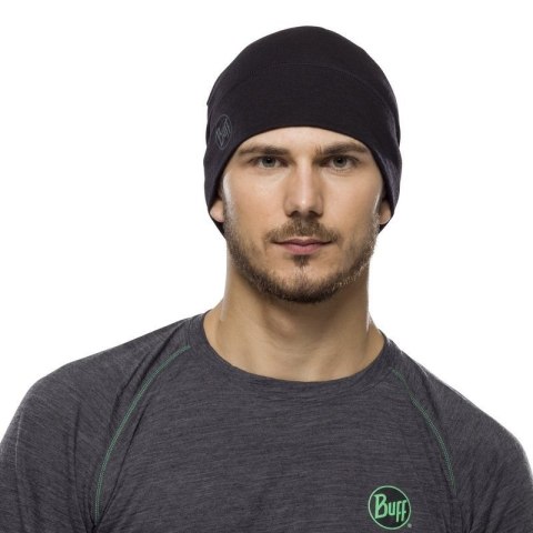 BUFF Czapka MERINO LIGHTWEIGHT BEANIE SOLID BLACK onesize Standard