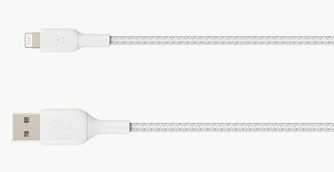 Kabel Belkin BoostCharge Braided Lightning to USB-A Cable 15cm oplot White