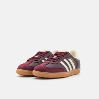 Adidas Samba OG ID0477, Unisex Bordowe Sneakersy, Skórzana Cholewka, Gumowa Podeszwa
