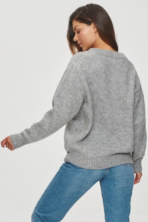 Sweter Damski Model S152 Grey Melange - Makadamia