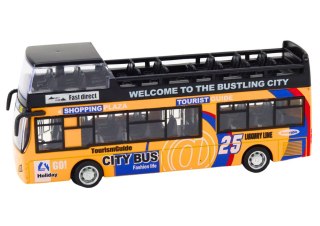 Autobus Piętrowy z Dźwiękiem 1:32 Otwierane Drzwi Żółty
