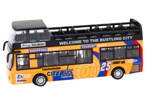 Autobus Piętrowy z Dźwiękiem 1:32 Otwierane Drzwi Żółty
