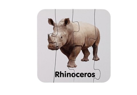 Puzzle Edukacyjne Układanka Dzikie Zwierzęta 10 Połączeń Angielski