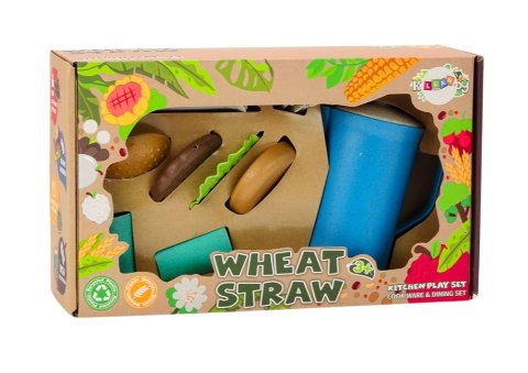 Zestaw Naczyń Talerzyki Kubeczki Dzbanek Hamburger Sztućce 11 El