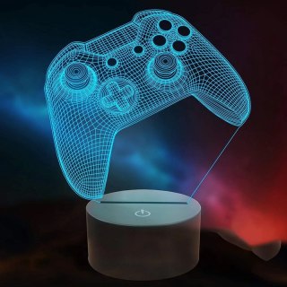 Lampka stojąca 3D GAMEPAD PS5 PS4 16 Kolorów LED - Lampka dla gracza gamera na pilota