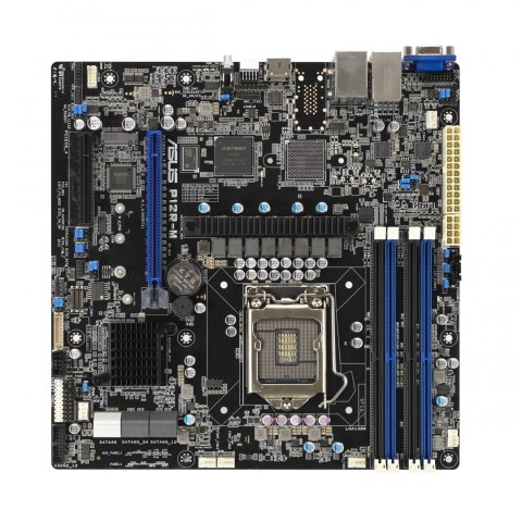 Płyta Serwerowa ASUS P12R-M LGA-1200,C252, 4*DIMM, 1*PCIe x8 slot, 1*PCIe 16 slot, 6*SATA ports, 1*M2, 2 x Intel® I210AT + 1 x M