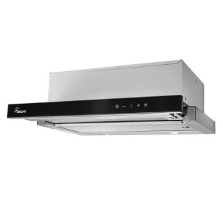 Okap teleskopowy AKPO WK-7 LIGHT GLASS TOUCH 60 INOX CZARNY (front czarne szkło, dotykowy)