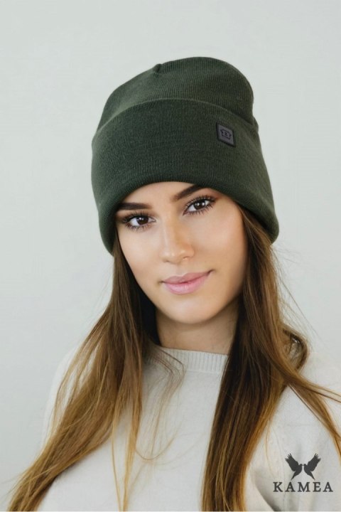 SALLY czapka beanie zimowa czapka uniwersalna kolor khaki - Kamea