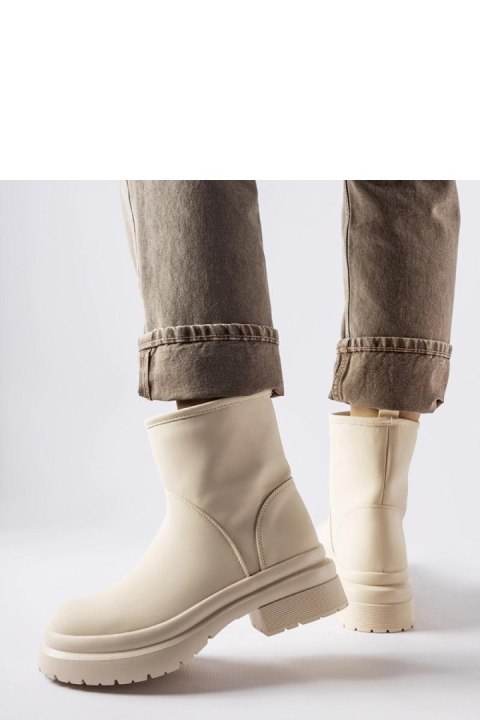 Beżowe gumowe ocieplane botki Clotilde - Solea