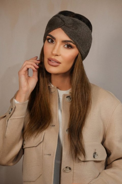 Opaska Damska Zimowa Puszysta Kolor Brązowy Kamea- Yoshi - Kamea