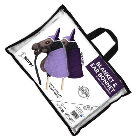 Derka dwustronna i nauszniki Skippi dla Hobby Horse - fioletowa