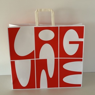 Torba Papierowa V0004-02, Czerwono-Biała