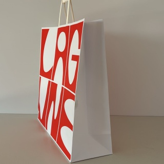 Torba Papierowa V0004-02, Czerwono-Biała