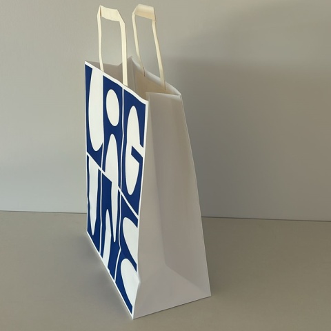 Torba Papierowa V0004-02, Niebiesko-Biała