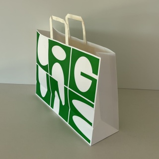 Torba Papierowa V0004-02, Zielono-Biała