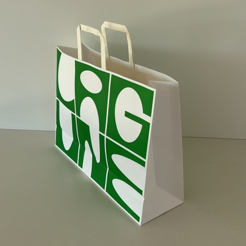 Torba Papierowa V0004-02, Zielono-Biała