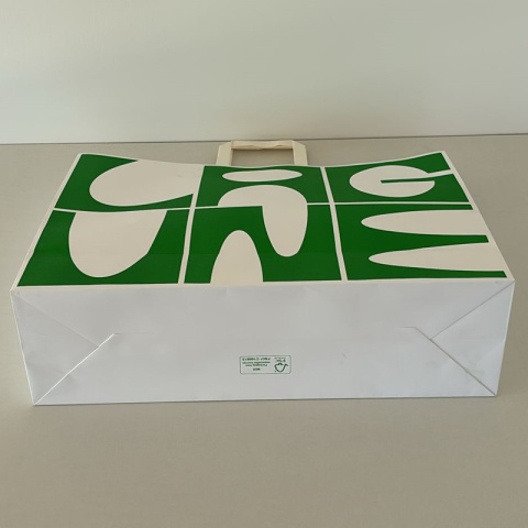 Torba Papierowa V0004-02, Zielono-Biała