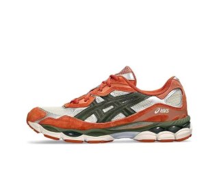 Asics Gel-NYC Oatmeal Forest Green Orange 1201A789-251 - Kolorystyce Beżowo-Zielono-Pomarańczowej