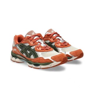 Asics Gel-NYC Oatmeal Forest Green Orange 1201A789-251 - Kolorystyce Beżowo-Zielono-Pomarańczowej