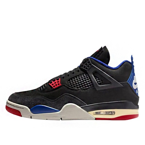 Air Jordan 4 „Rare Air” Sneakersy Unisex Black/Fire Red-Deep Royal Blue-Grey FV5029-003