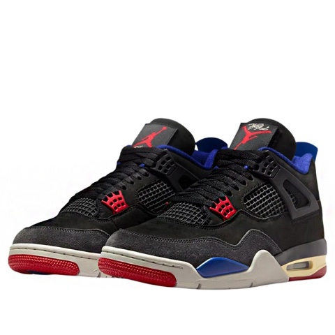 Air Jordan 4 „Rare Air” Sneakersy Unisex Black/Fire Red-Deep Royal Blue-Grey FV5029-003