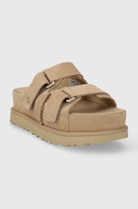 UGG Goldenstar Hi Slide Beige 1155458 | Damskie klapki na platformie z pianki EVA